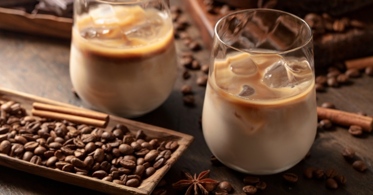 Homemade Irish Cream Cocktail with Coffee and Cinnamon