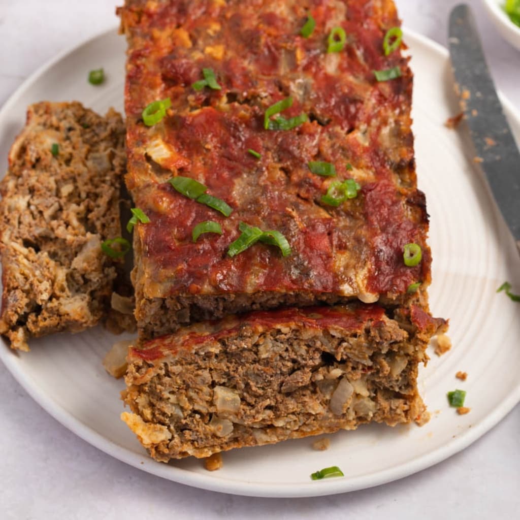 Homemade Mexican Meatloaf with Crushed Tortilla Chips and Ground Beef