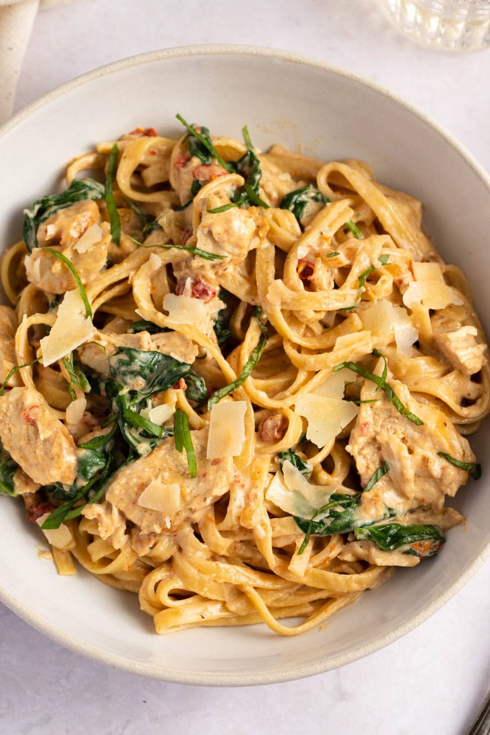 Homemade Tender Chicken Florentine Pasta