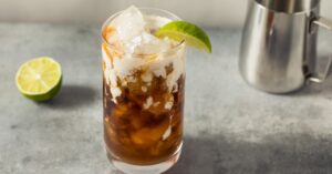 Homemade Cold Dirty Soda with Coconut and Lime