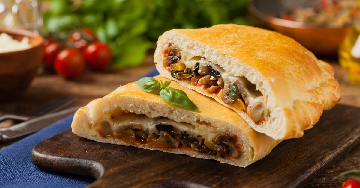 Italian Calzone with Mushrooms and Ham