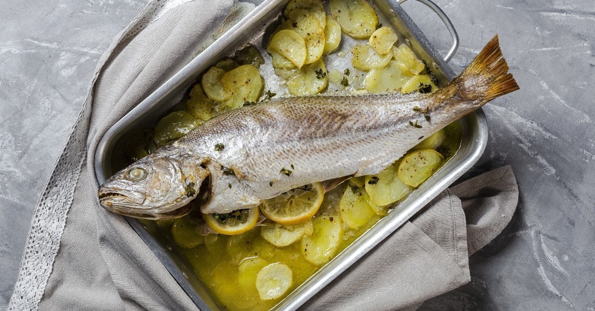 Roasted Corvina Fish with Lemon and Thyme