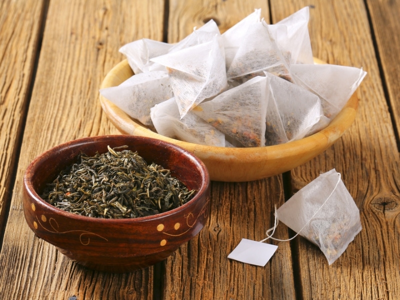 Loose Leaf and Tea Bags in Bowls