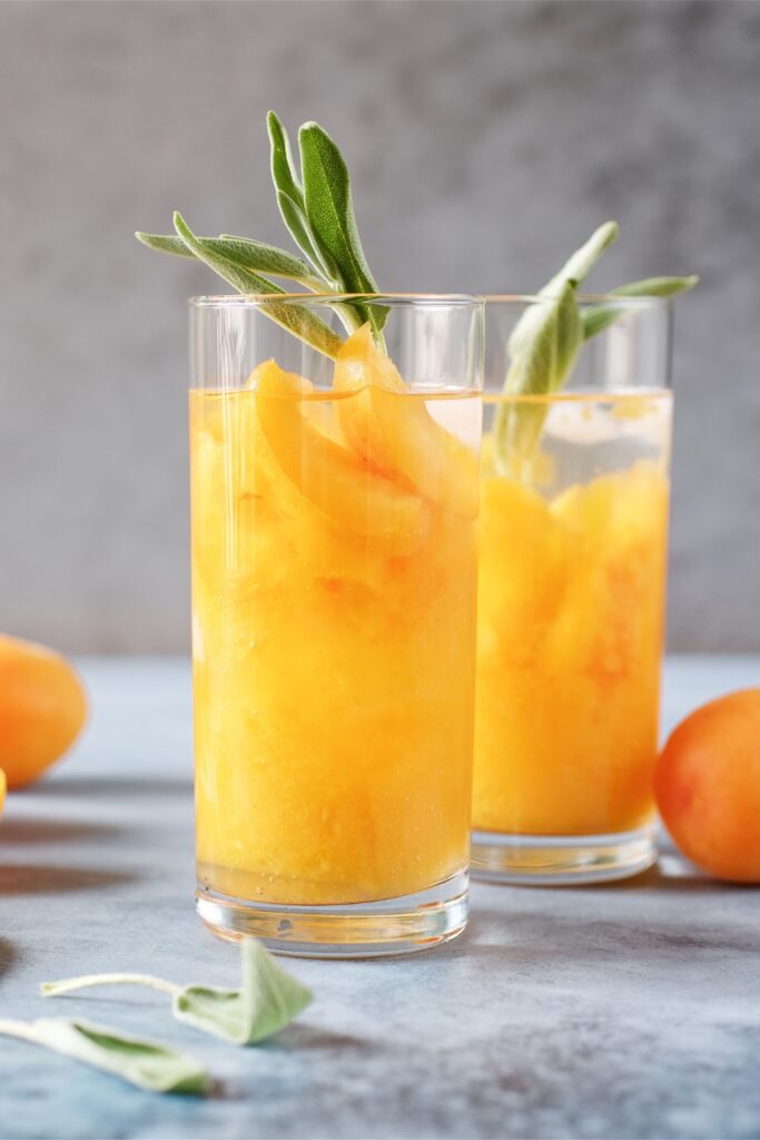 Boozy Refreshing Apricot Cocktail with Sage