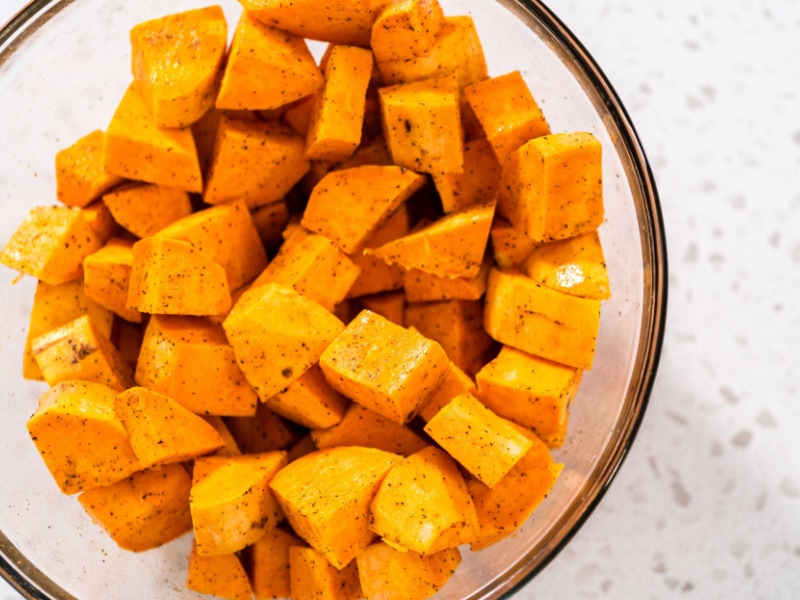 Seasoned Sweet Potatoes in a Bowl