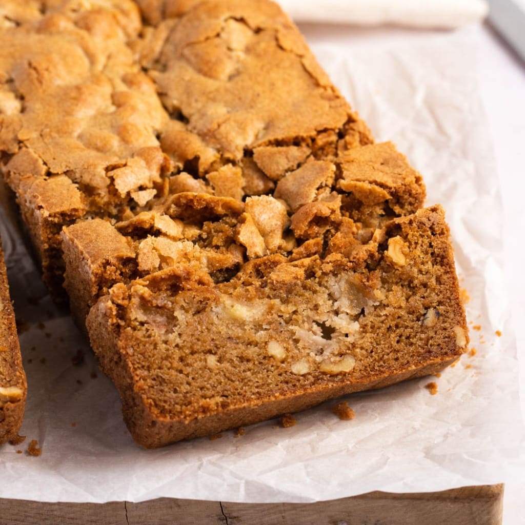 Homemade Apple Bread in a Baking Sheet