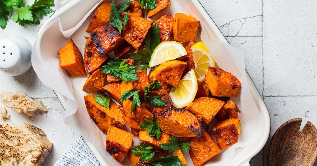 Homemade Baked Sweet Potatoes with Lemons