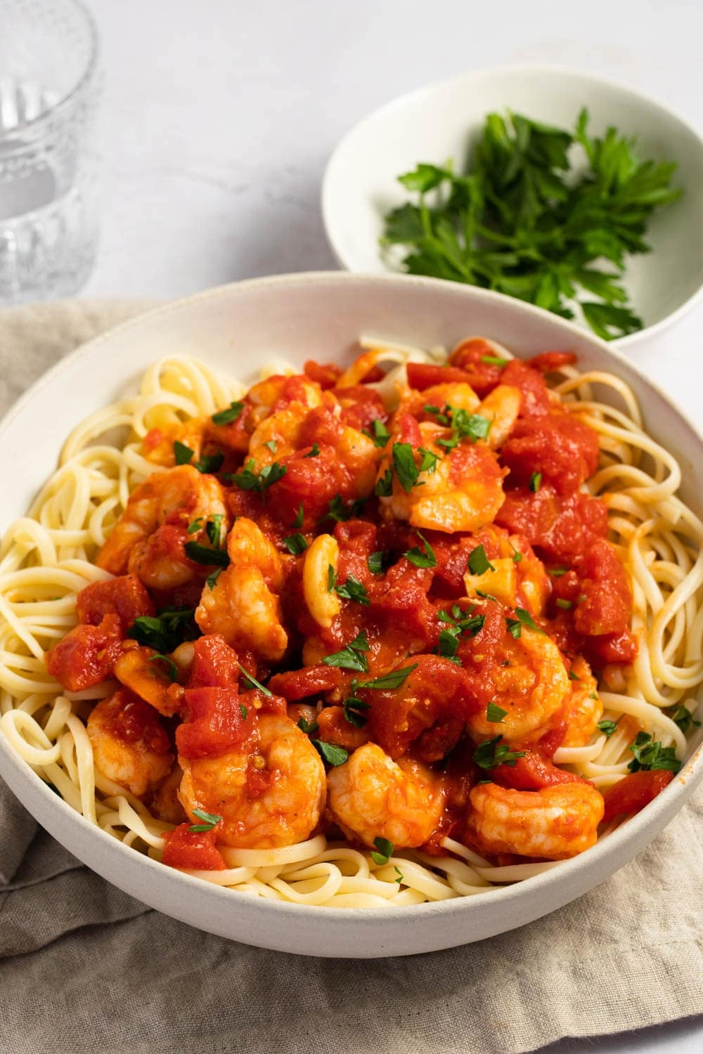 Homemade Fra Diavlo Sauce with Tomatoes, Parsley and Pasta