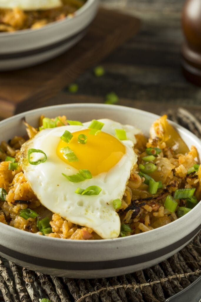 Homemade Fried Rice with Egg and Green Onions