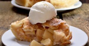 Homemade Sliced Apple Pie with Ice Cream