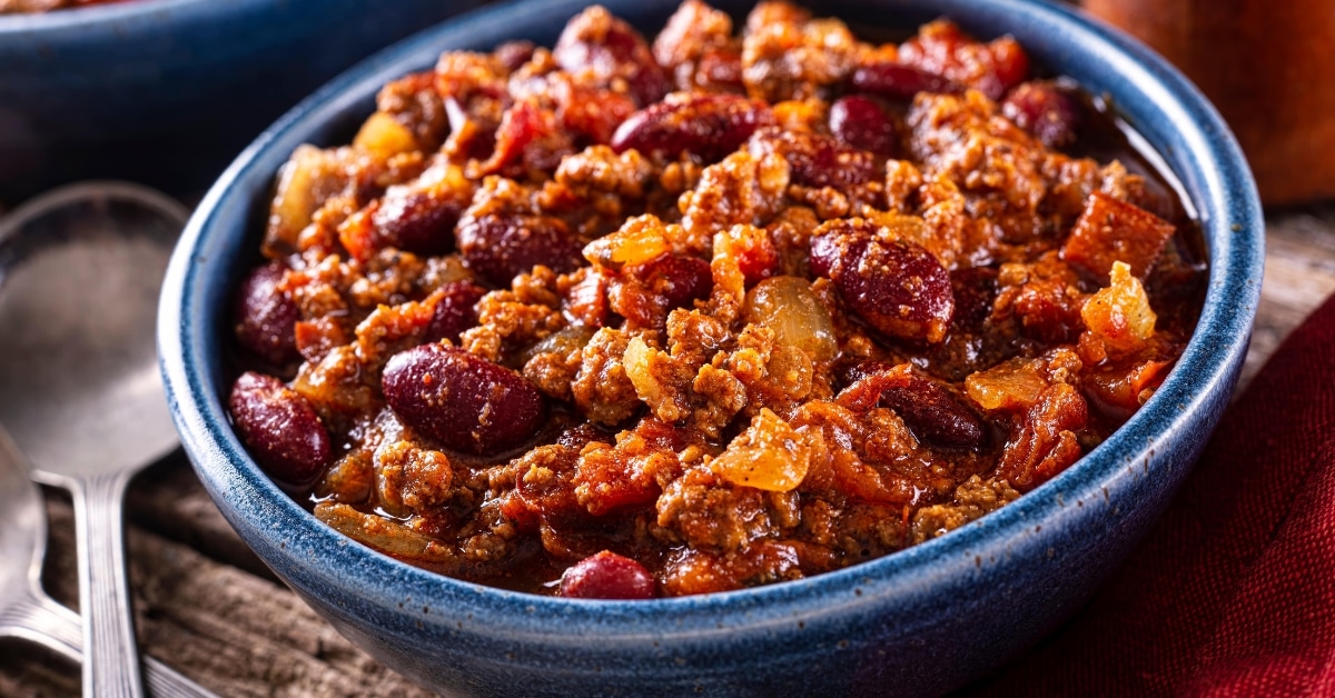 Homemade Chili with Ground Beef and Beans