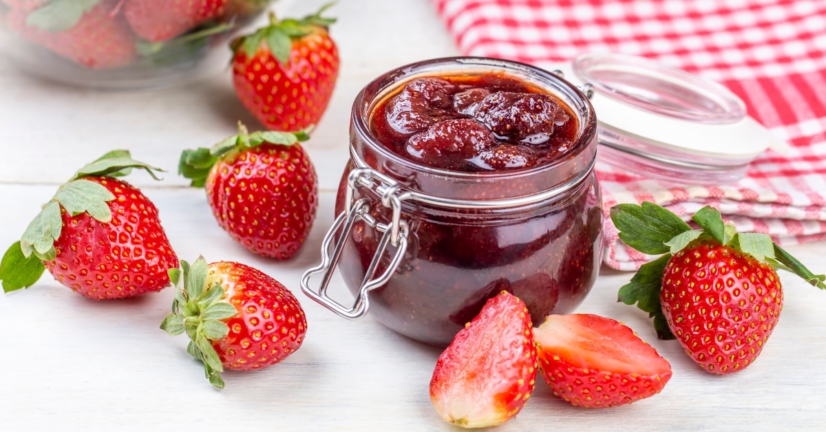 Homemade Strawberry Jam with Fresh Fruits