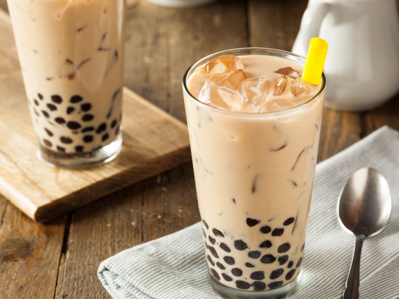 Homemade Milk Bubble Tea with Tapioca