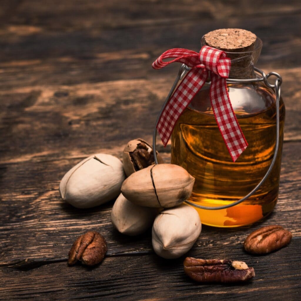 Homemade Pecan Extract in Bottle