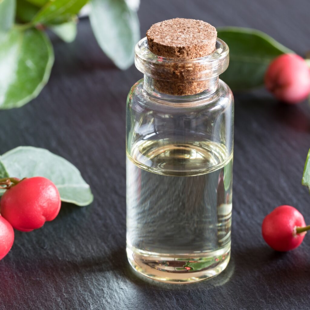 Wintergreen Extract on a Small Corked Bottle