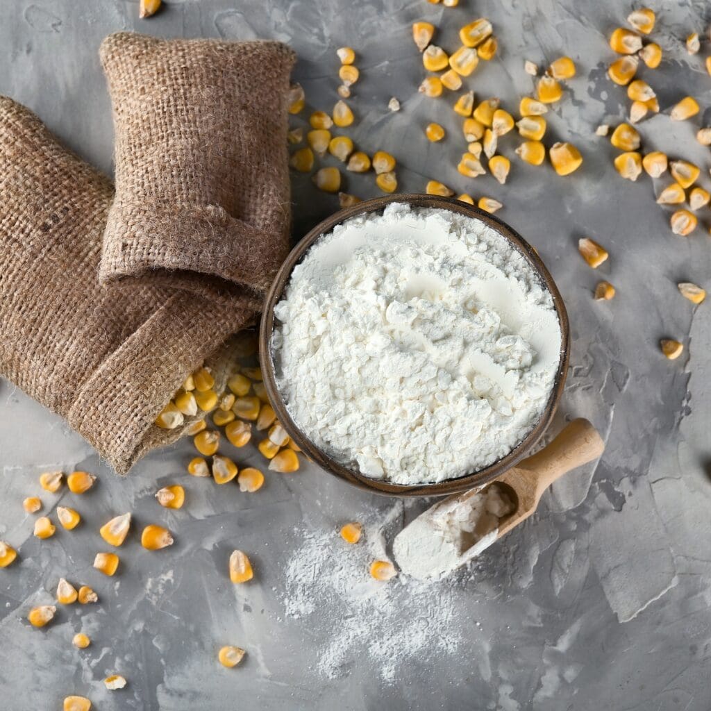 Bowl of Cornstarch with Kernels