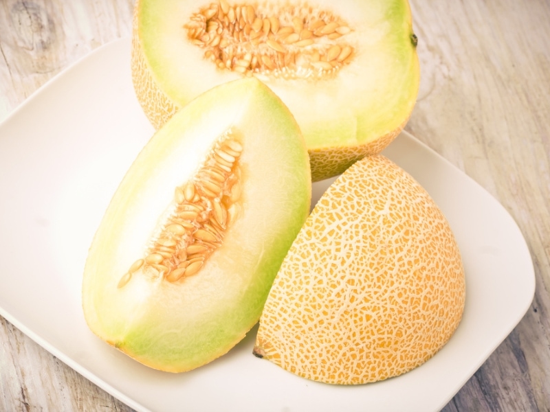 Sliced Galia Melons in Plate