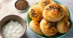 Homemade Cheese Bannocks in a Bowl