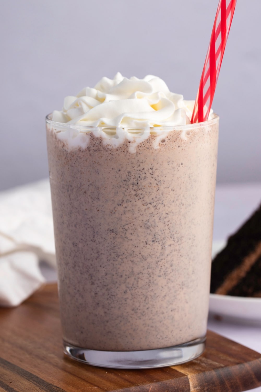 Refreshing Chocolate Cake Shake with Whipped Cream