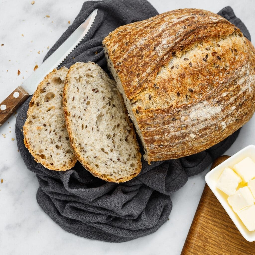 Sliced Sourdough Bread with Cheese