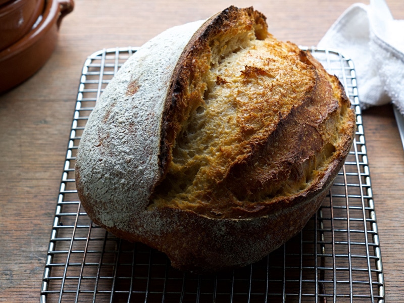 Sourdough Bread on a Cooling Rack