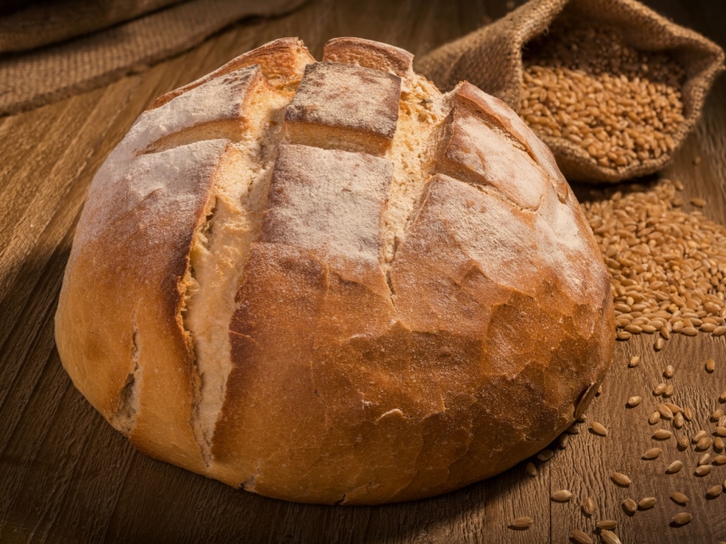 Sourdough Bread on a Wooden Table