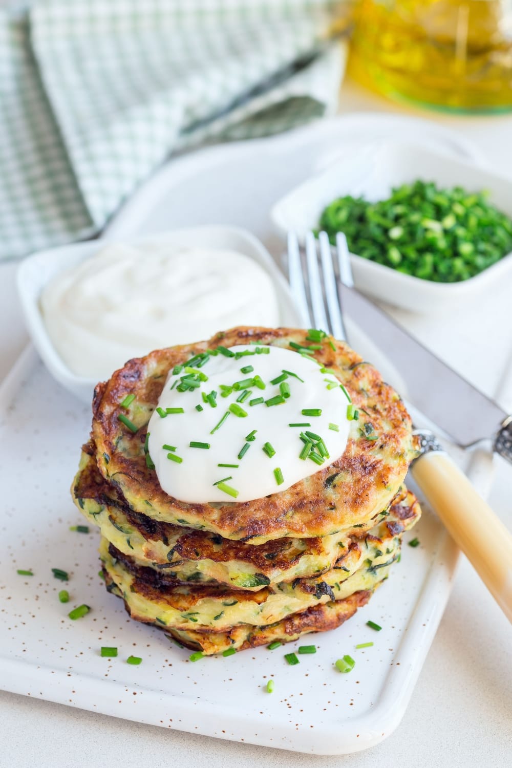 Vegetarian Zucchini Fritters with Greek Yogurt