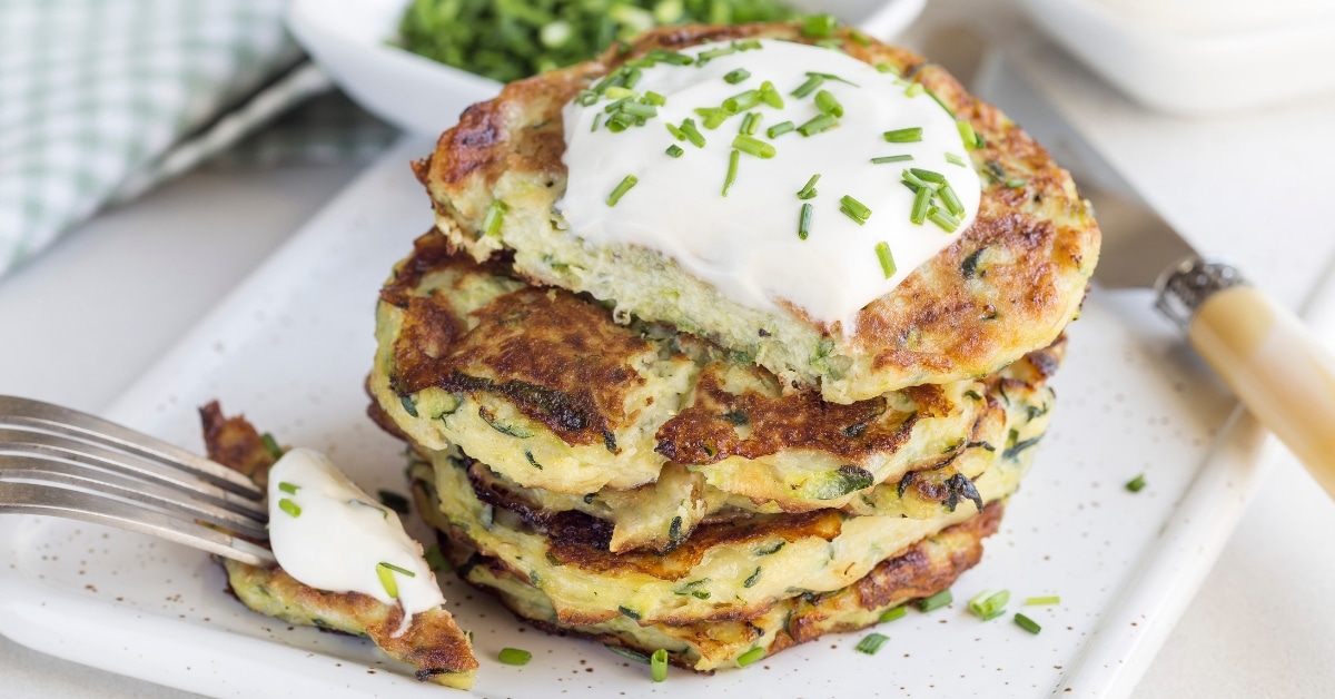 Vegetarian Zucchini Fritters with Greek Yogurt