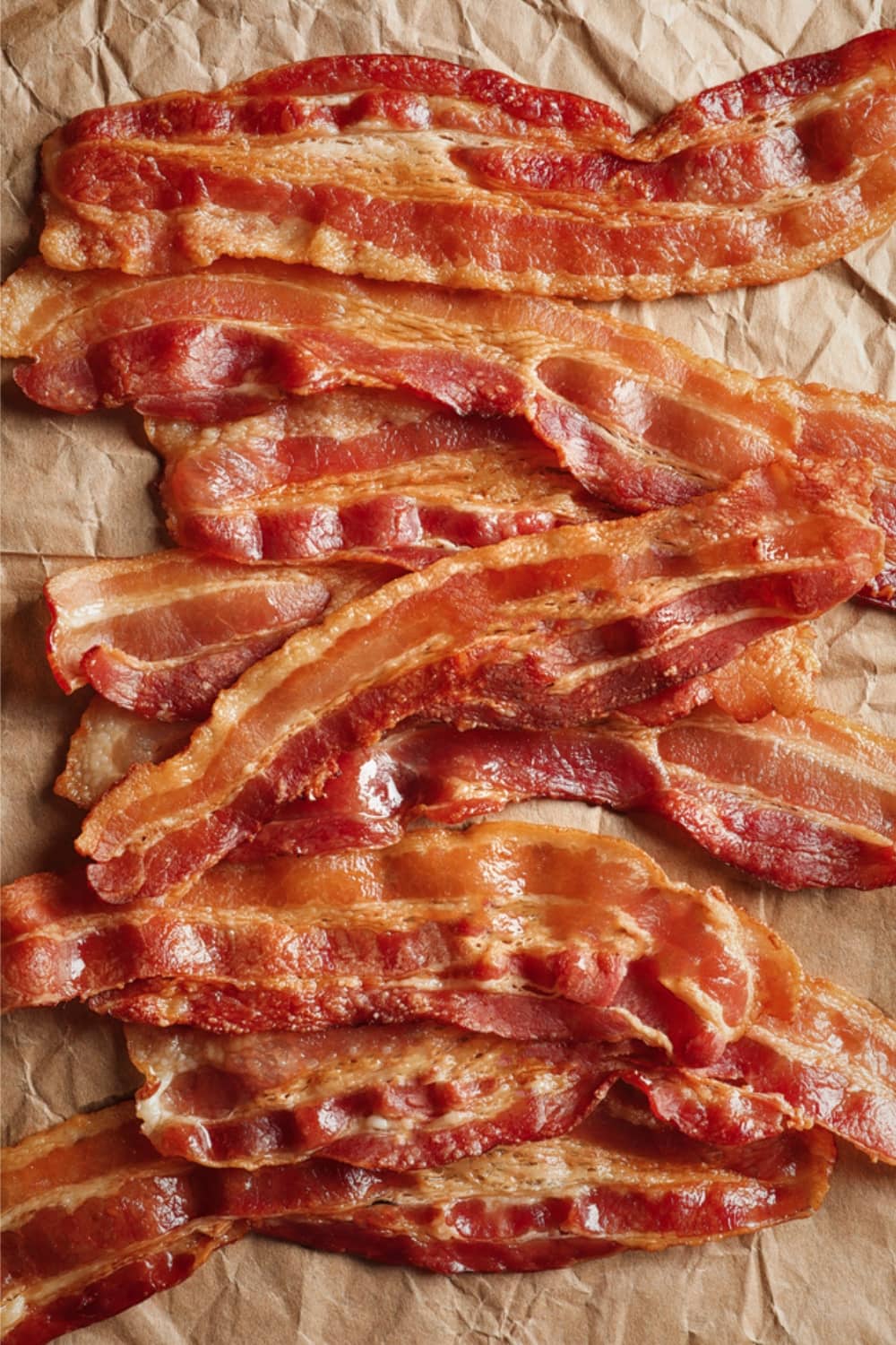 Crispy Bacon Strips on Parchment Paper