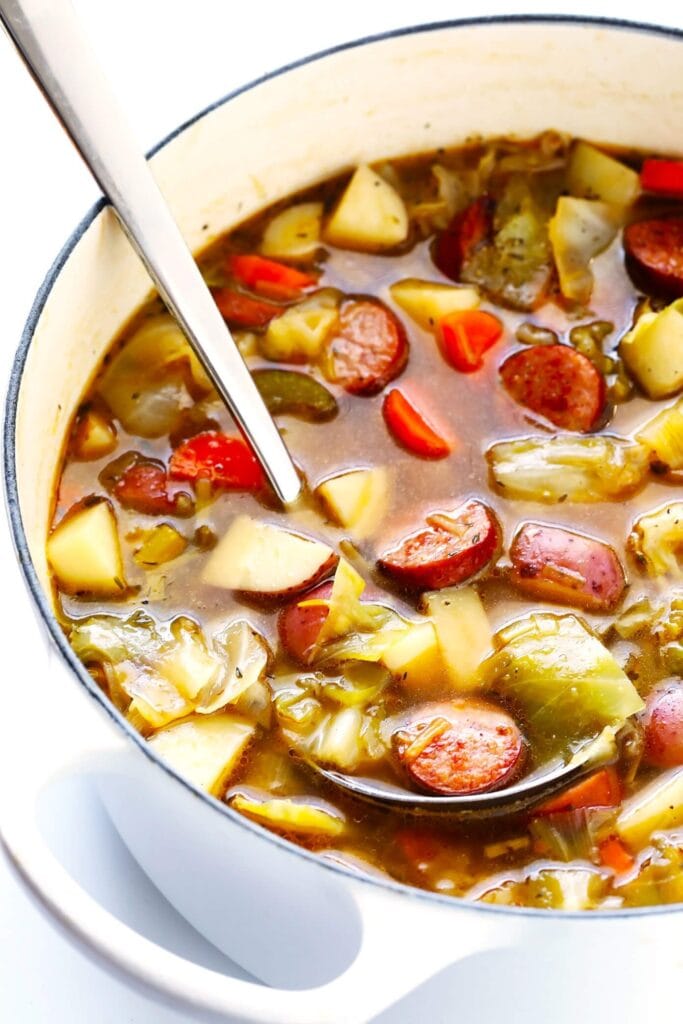 Cabbage, Sausage and Potato Soup 