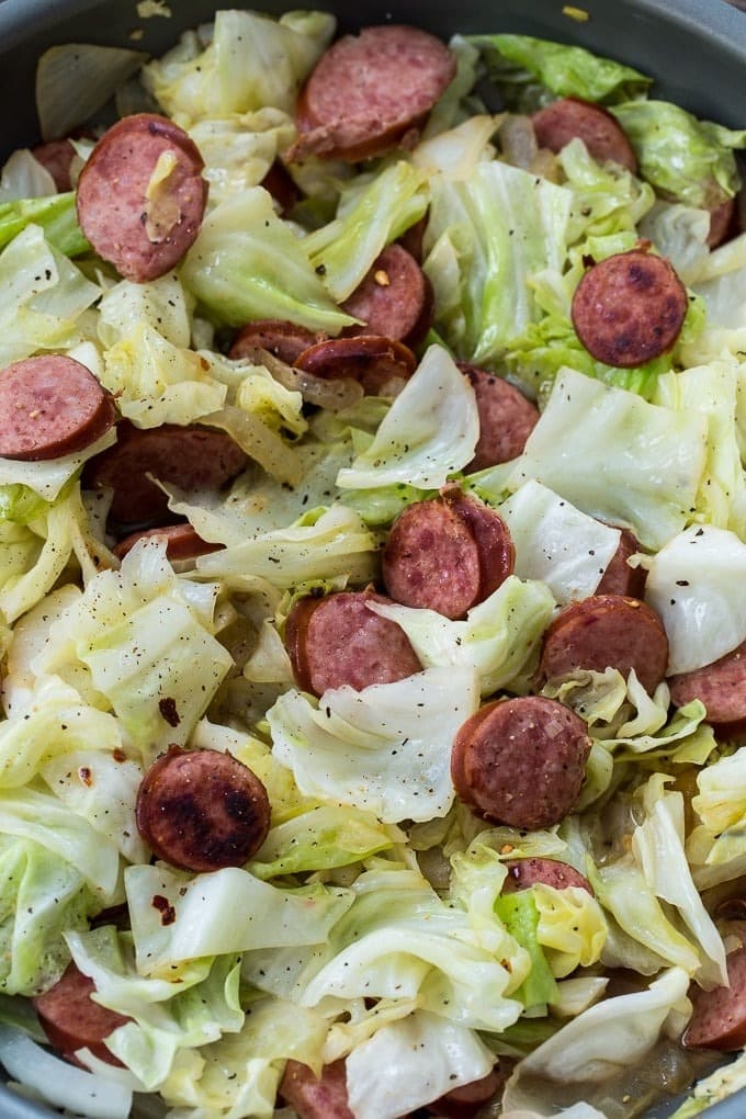 Cabbage and Kielbasa Skillet 