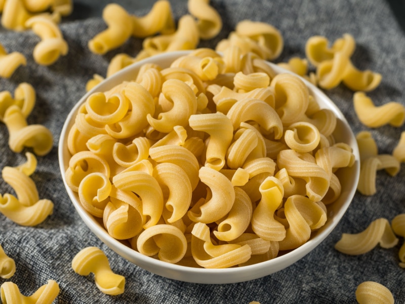 Organic Dry Cavatappi Pasta in a Bowl