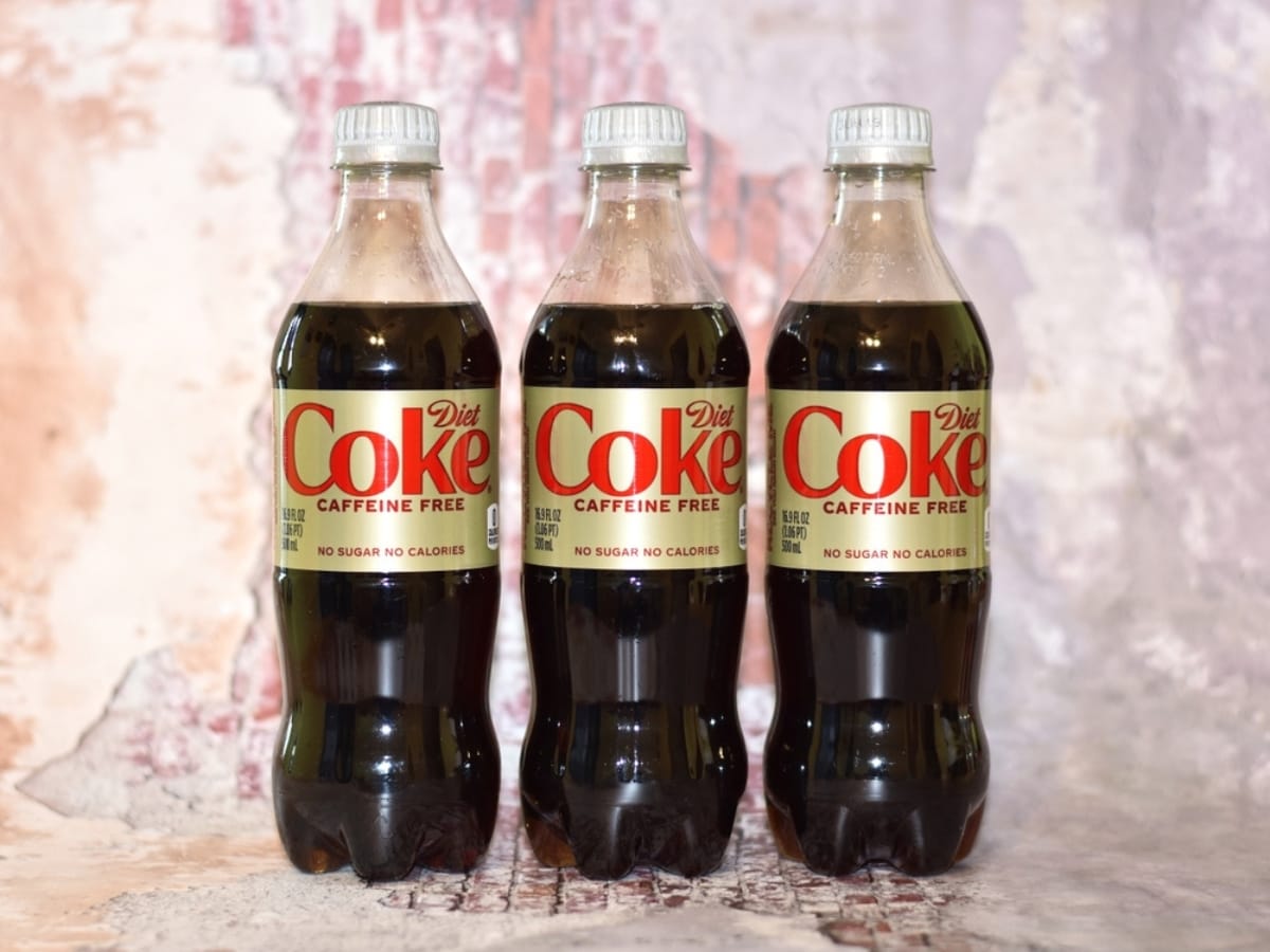 Three Bottle of Coca-Cola Caffeine Free