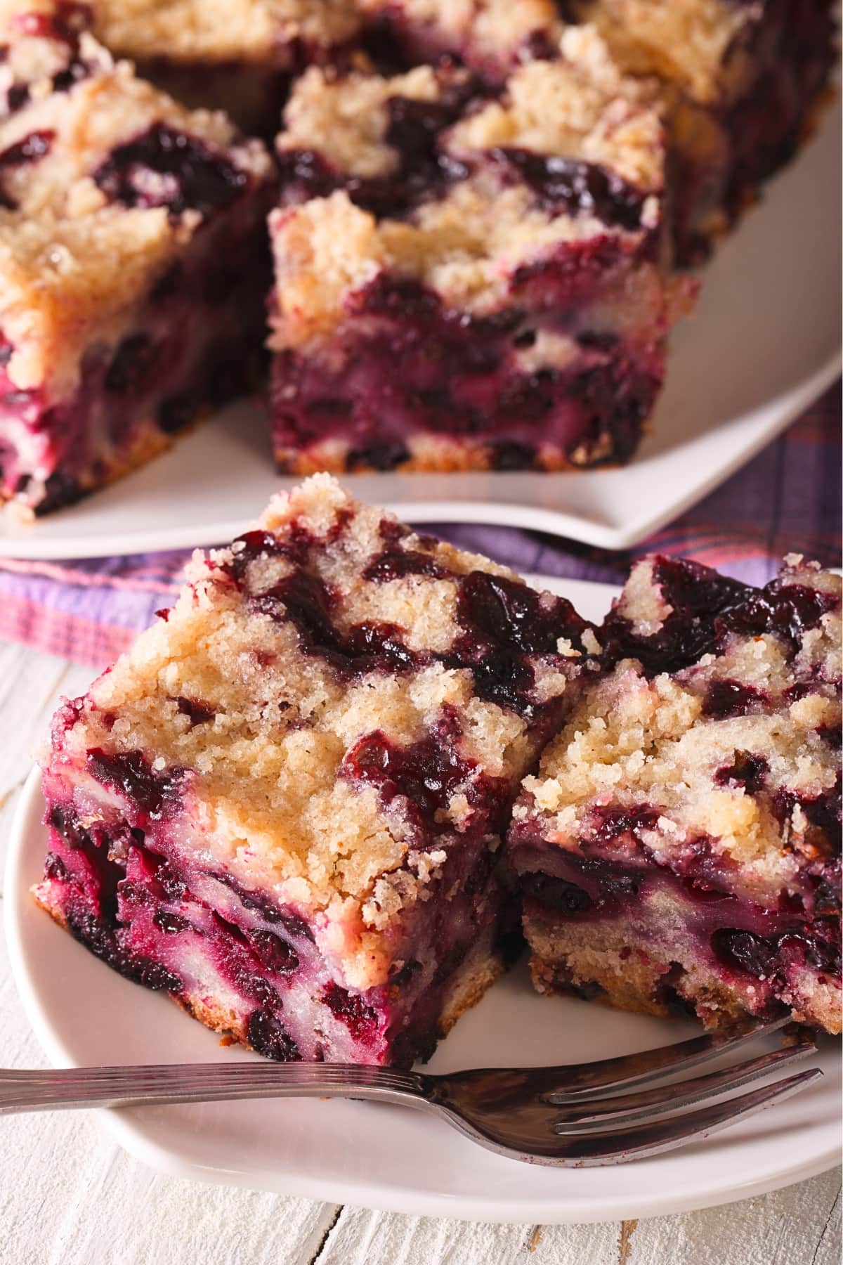 Slice of Homemade Blueberry Buckle