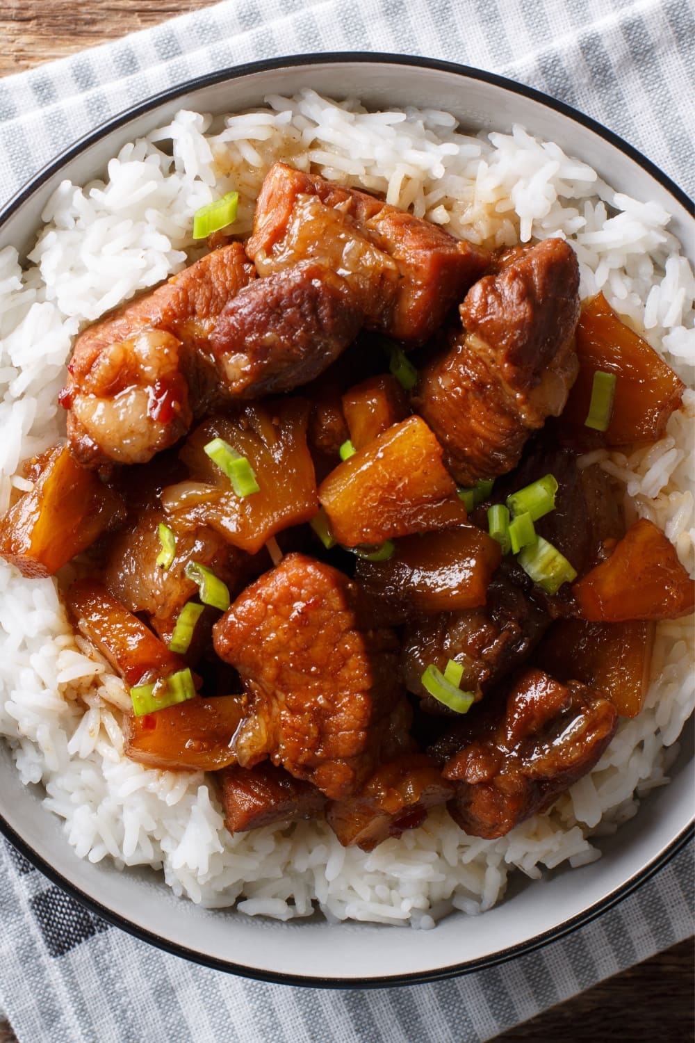 Homemade Filipino Pork Hamonado with Green Onions