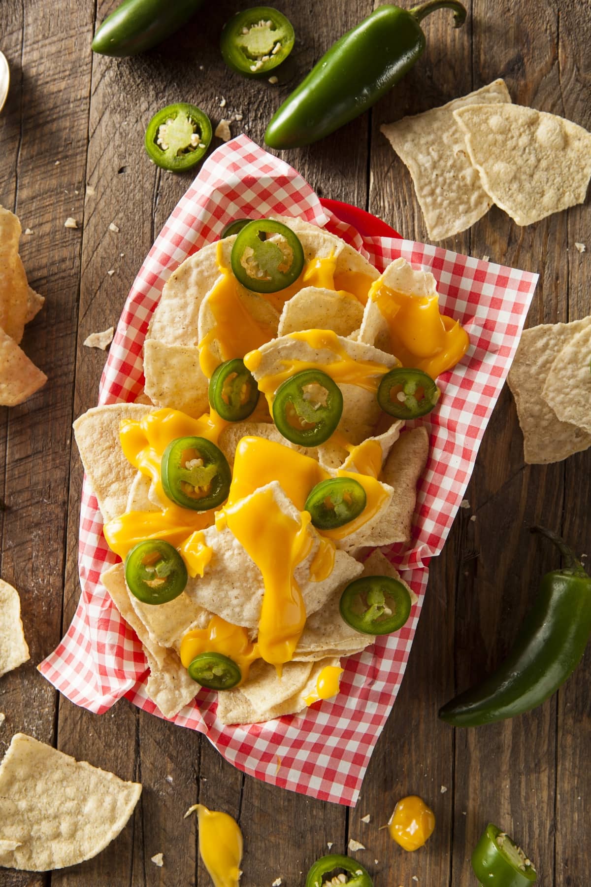 Homemade Nachos with Cheese and Jalapeno Peppers