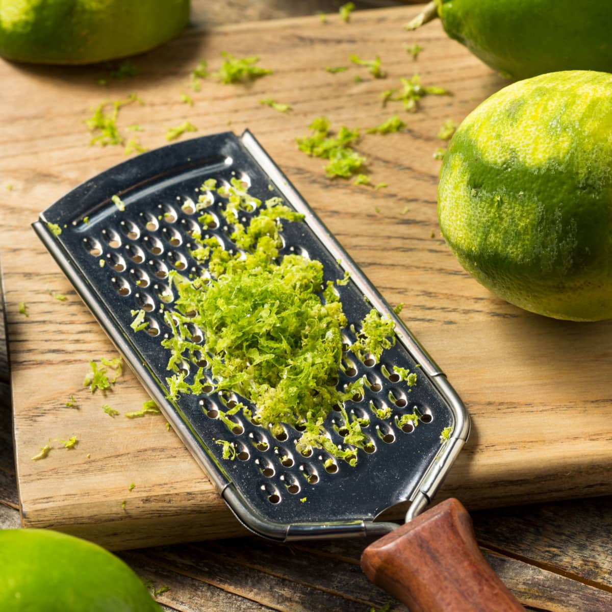 Raw Green Organic Lime Zest Ready to Cook With