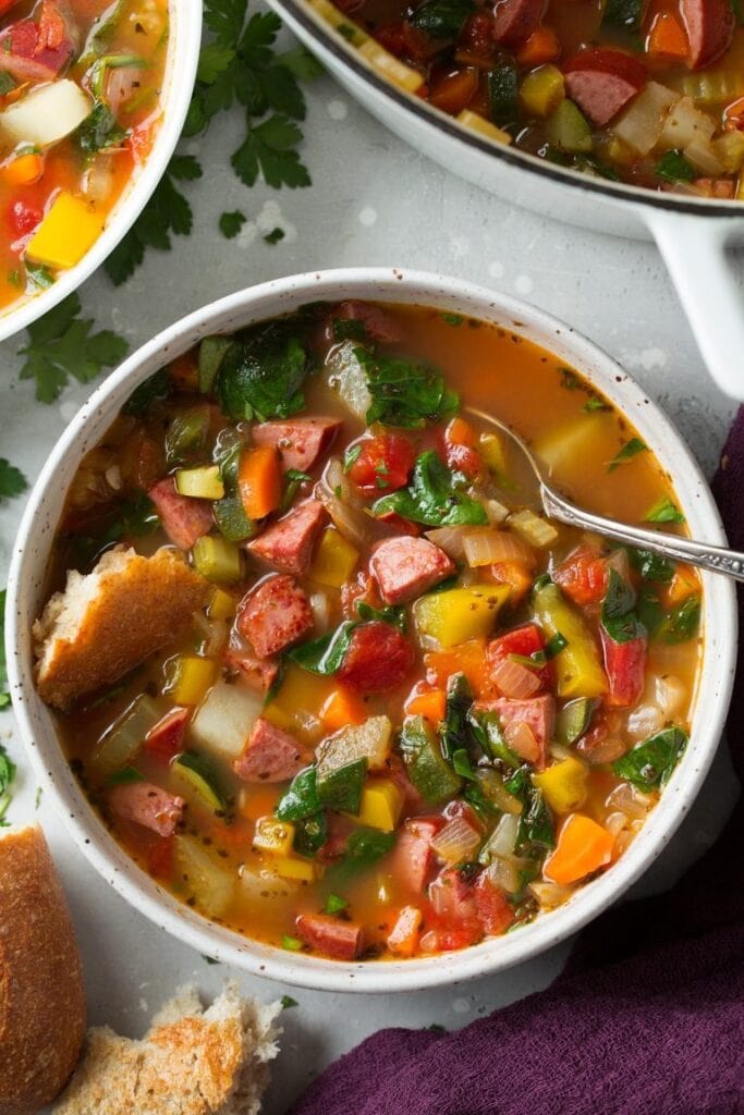 Smoked Sausage and Vegetable Soup 