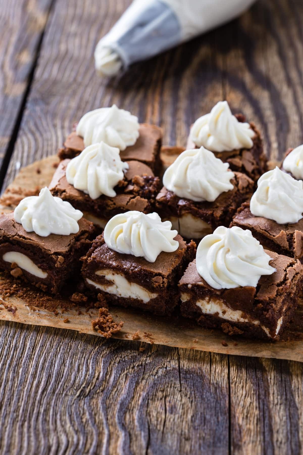 Sweet Cheesecake Brownies with Vanilla Frosting