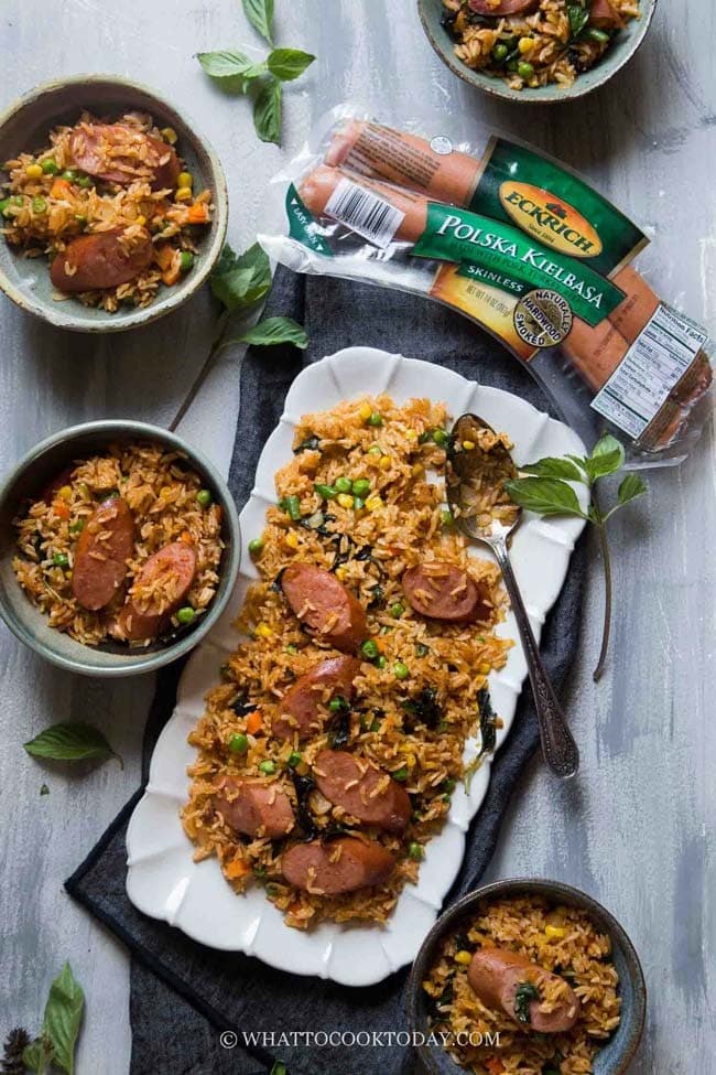 20 Minute Thai Red Curry Sausage Fried Rice 