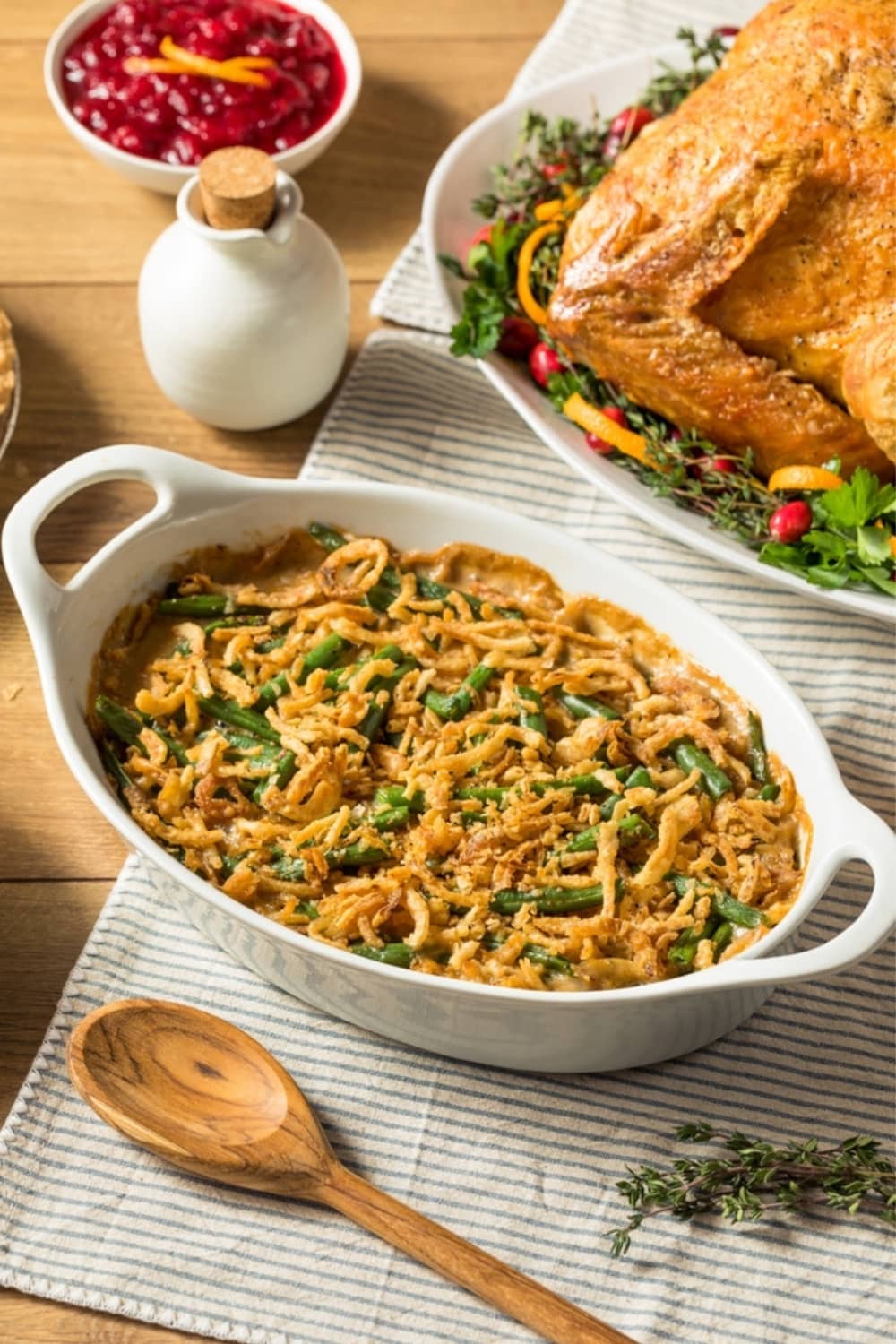 Green Bean Casserole  and Baked Turkey 