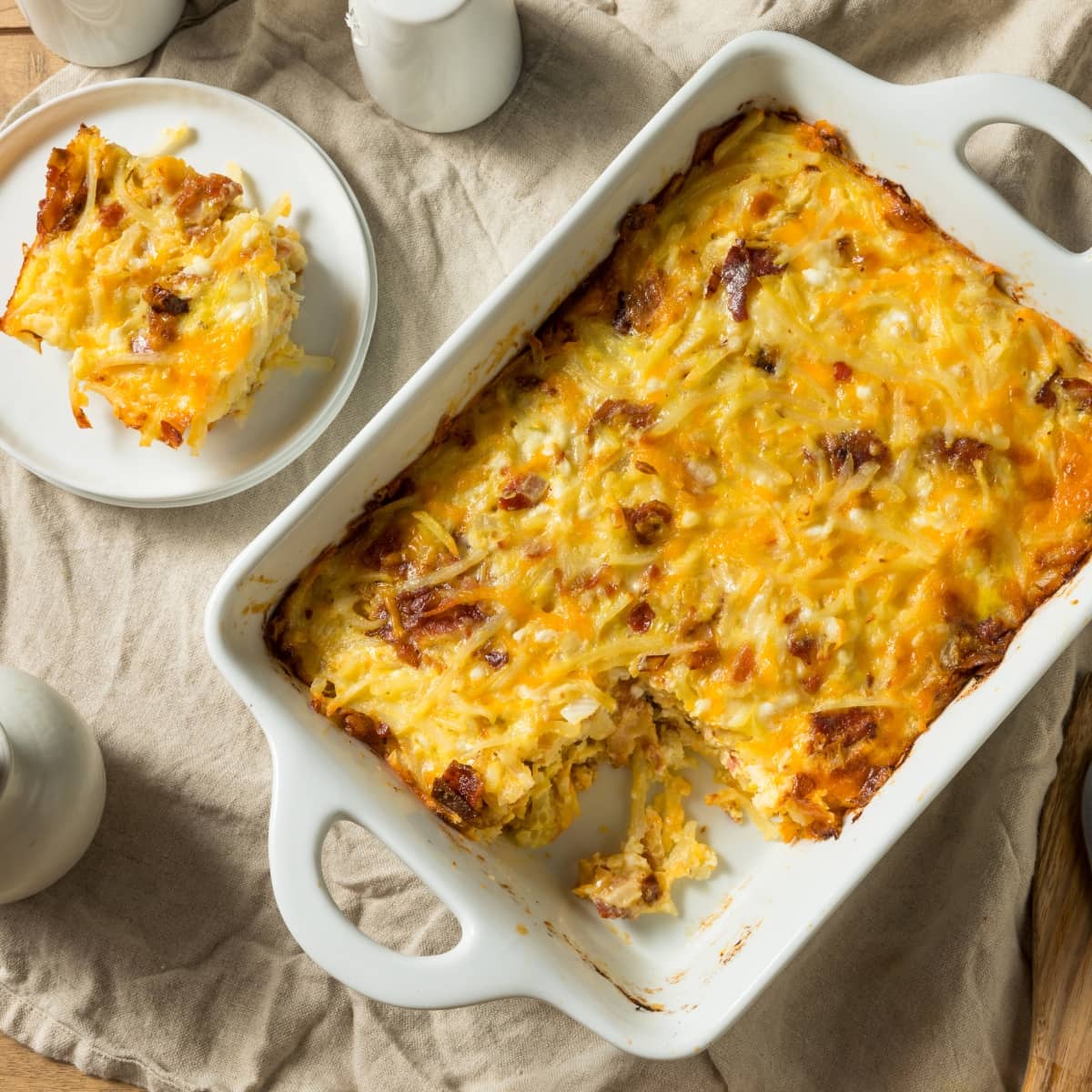 Fresh Cooked Amish Breakfast Casserole Top View