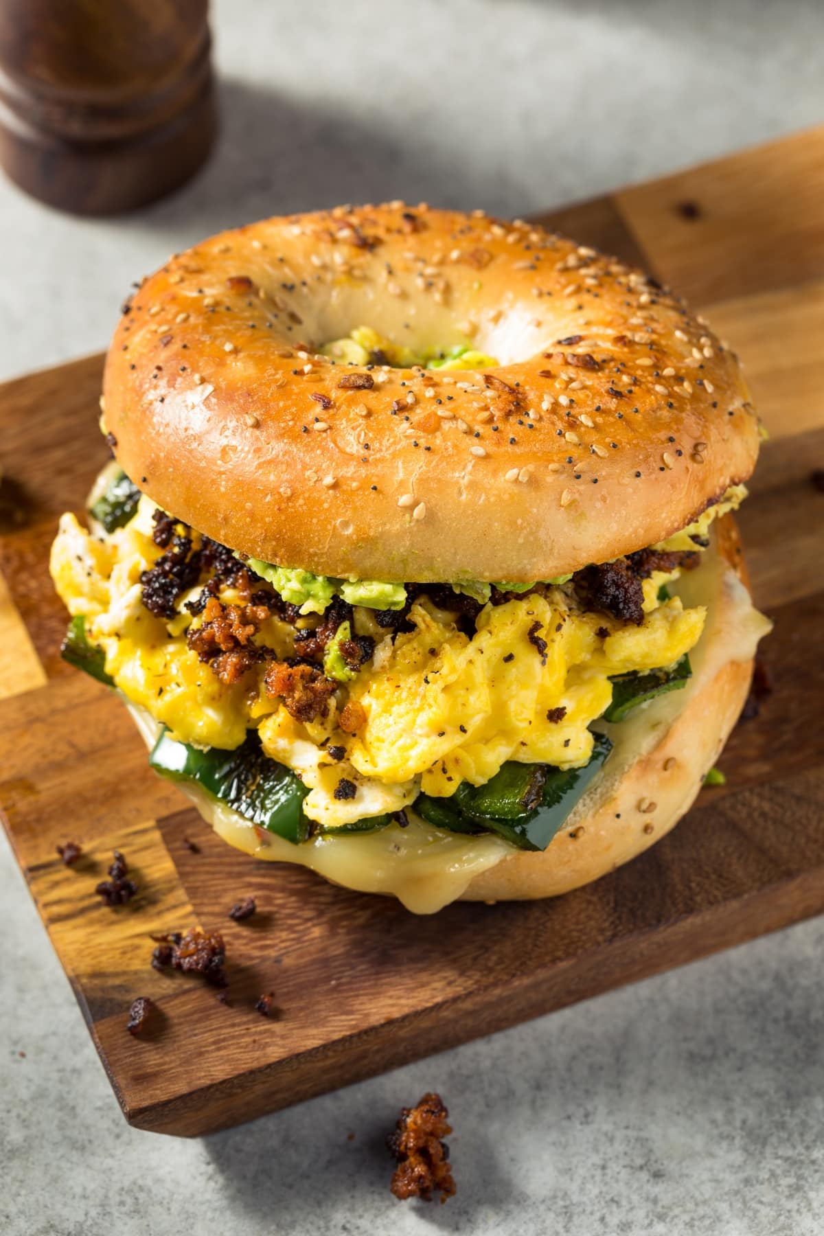 Breakfast Chorizo Sandwich with Eggs and Cheese