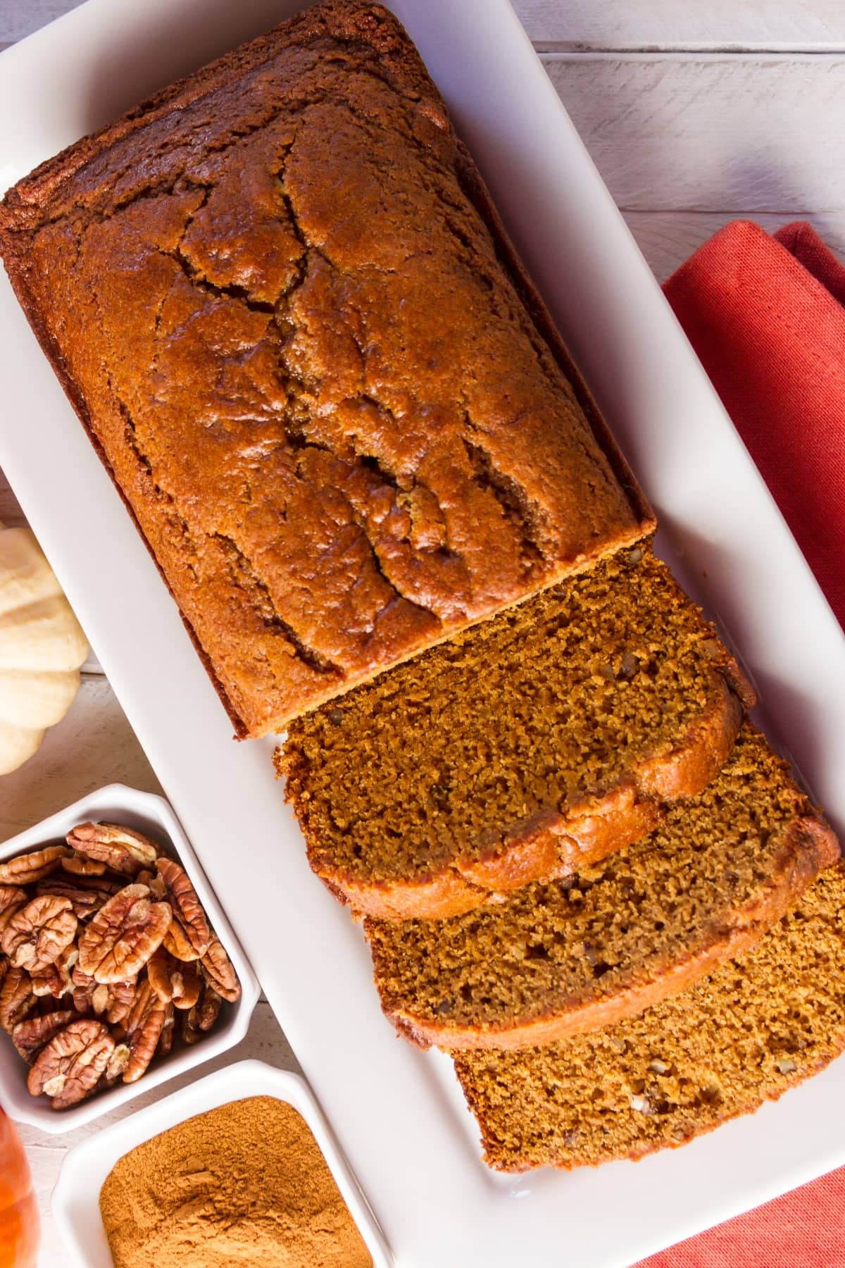 Downeast Maine Pumpkin Bread with Pecans Top View