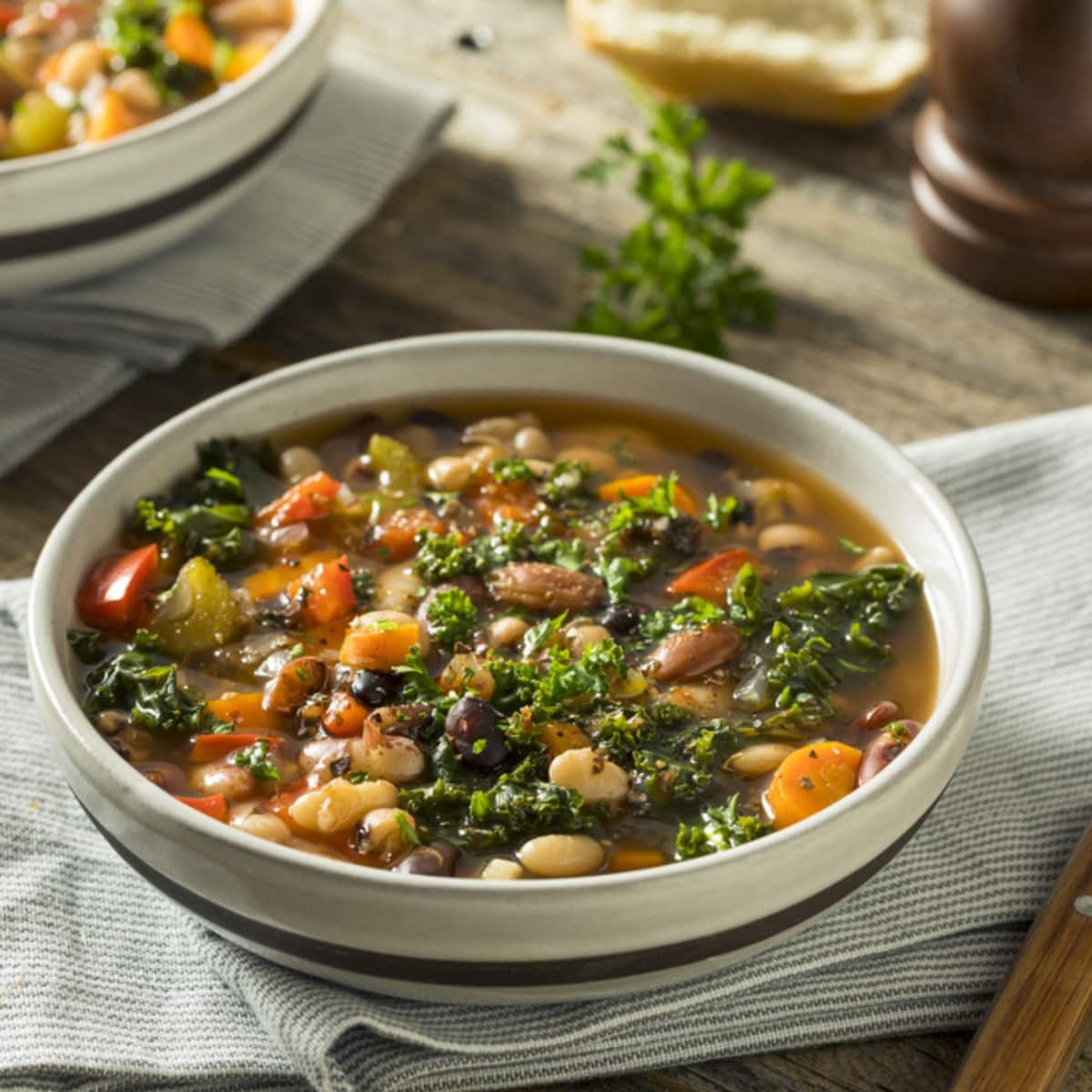 Healthy 10 Bean Soup in a Bowl 