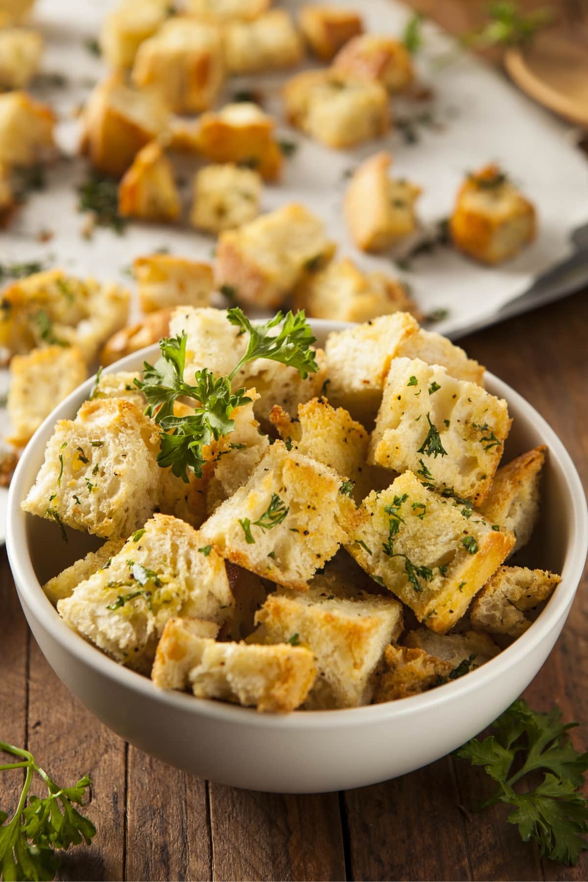 Homemade Croutons in a Bowl