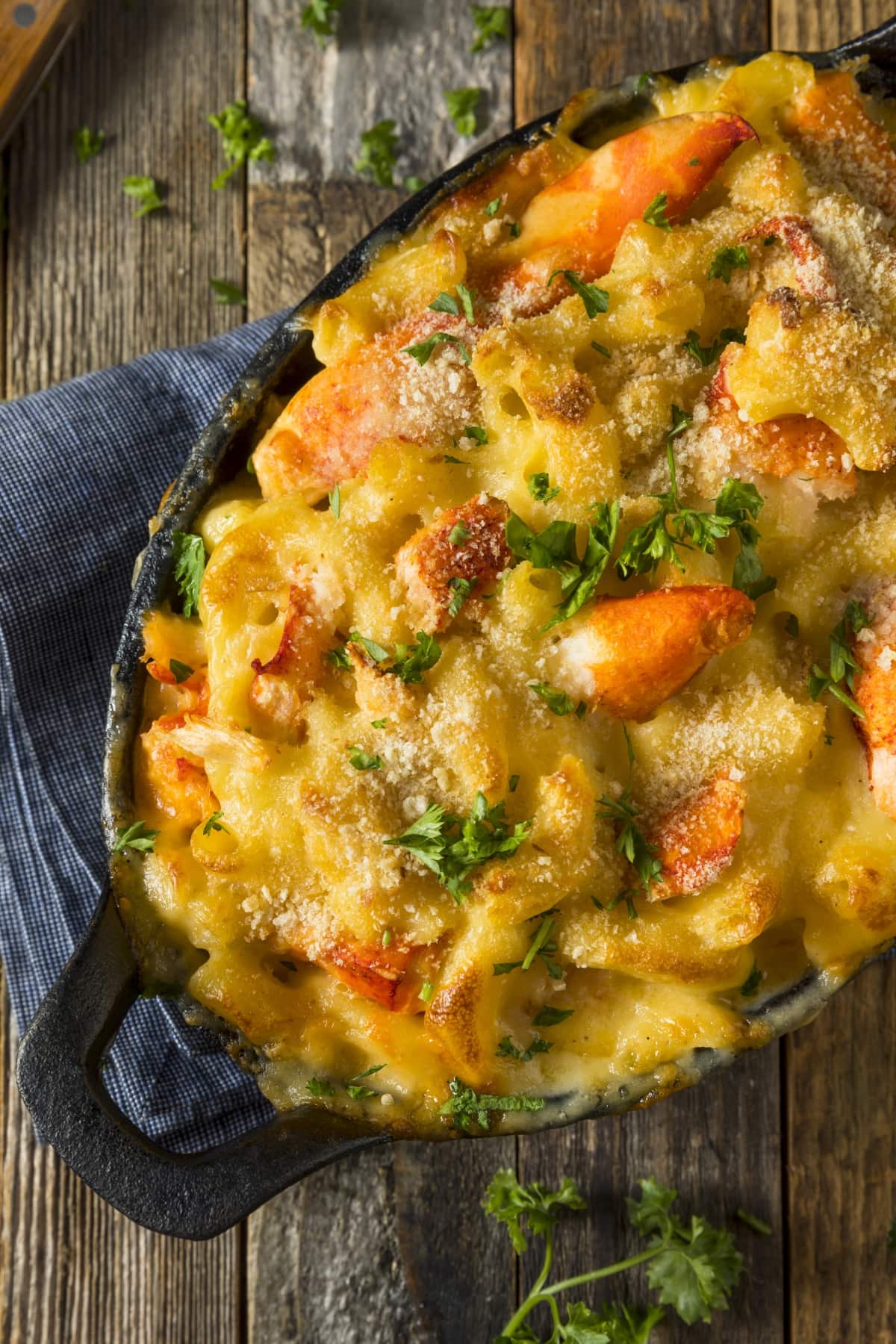 Homemade Lobster Mac and Cheese with Parsley and Pepper