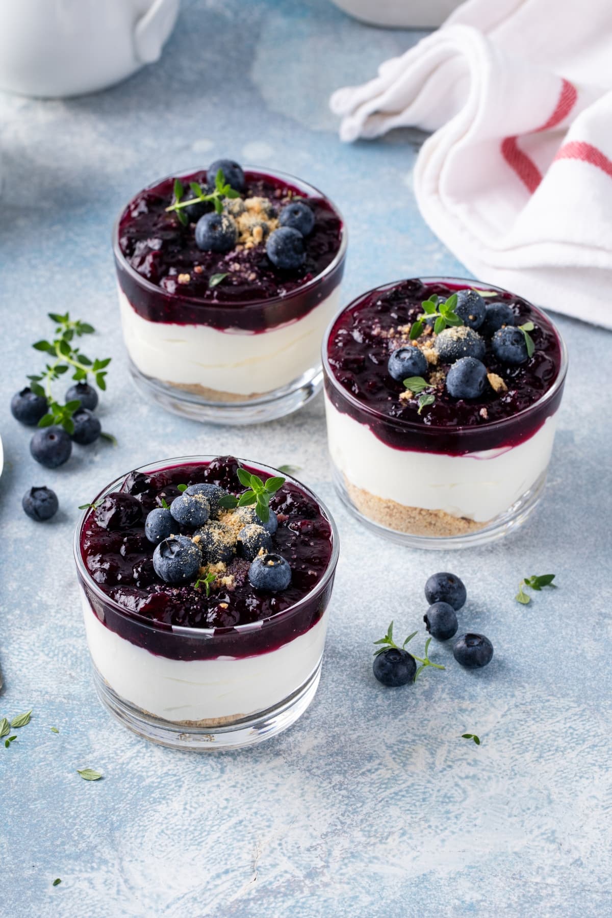 Homemade No-Bake Blueberry Cheesecake with Graham Crackers