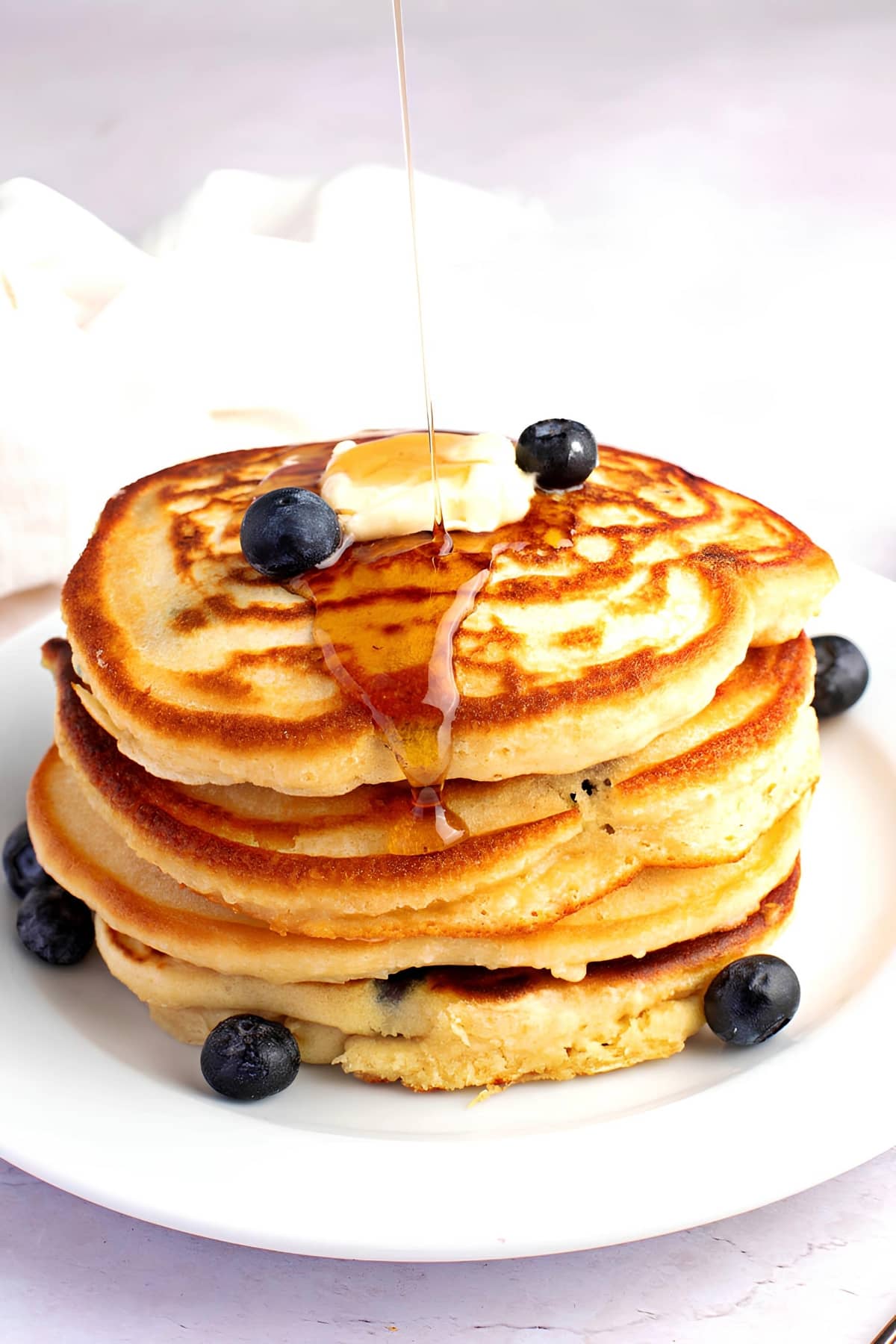 Blueberry Pancakes on a Plate