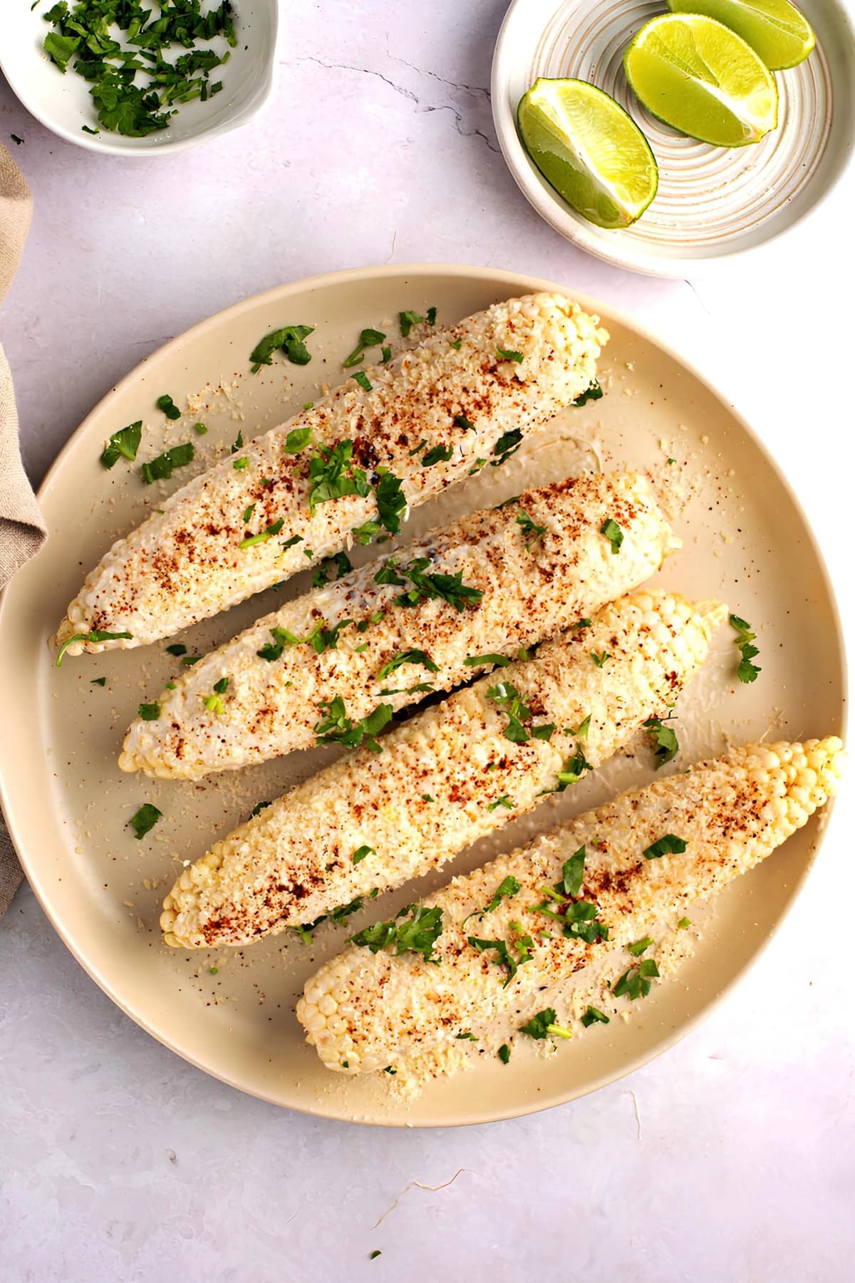Grilled Mexican Street Corn 
with Lime Slice on the Side